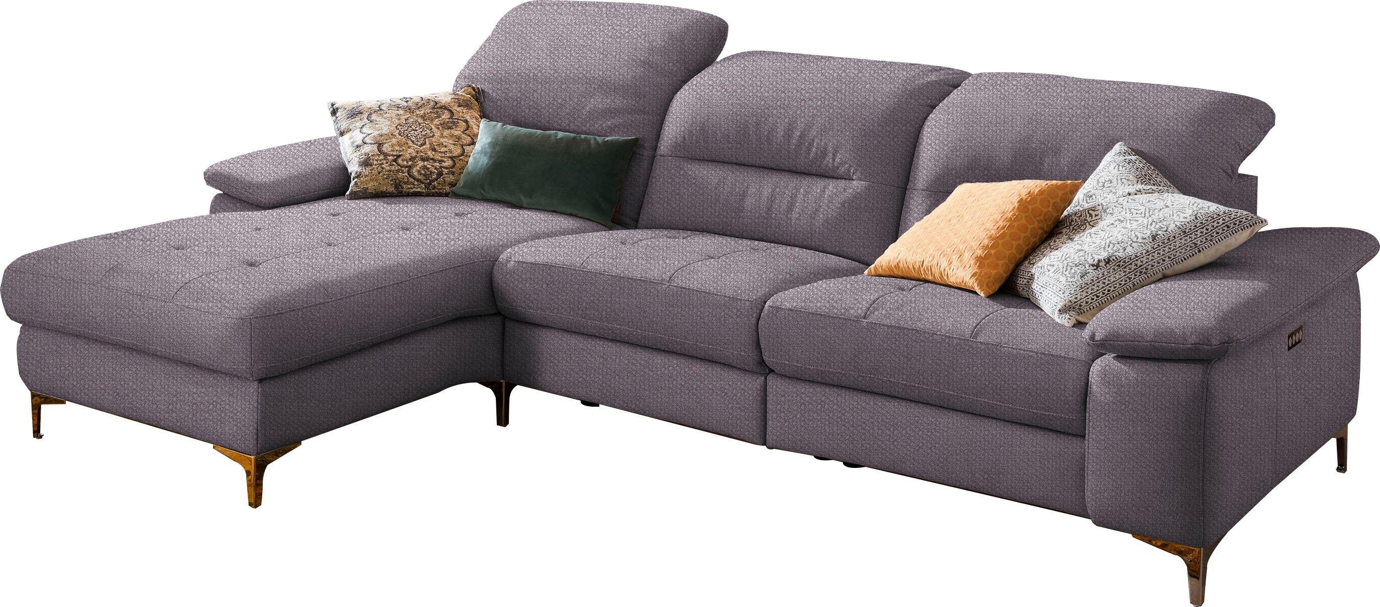 Home affaire Ecksofa Basel L-Form, mit vollmotorischer Relaxfunktion und motorischer Recamiere
