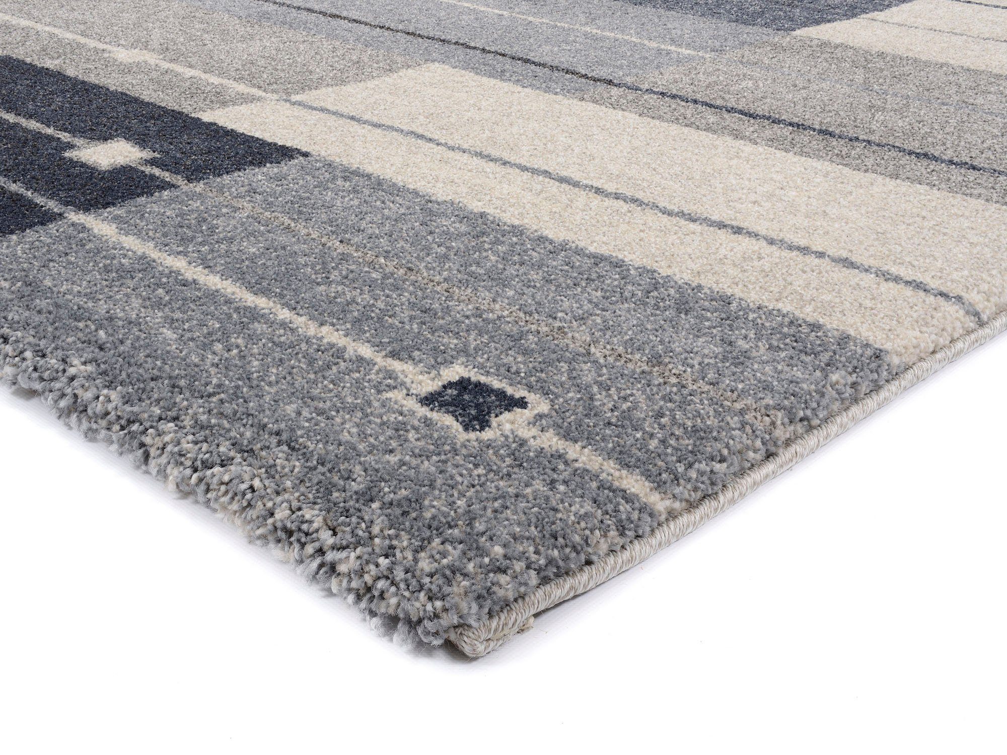 OCI DIE TEPPICHMARKE Teppich CASTLE MODENA, auch als Läufer, rechteckig, Höhe: 20 mm, dichter Frisé Kurzflor, kariert, Wohnzimmer, Schlafzimmer