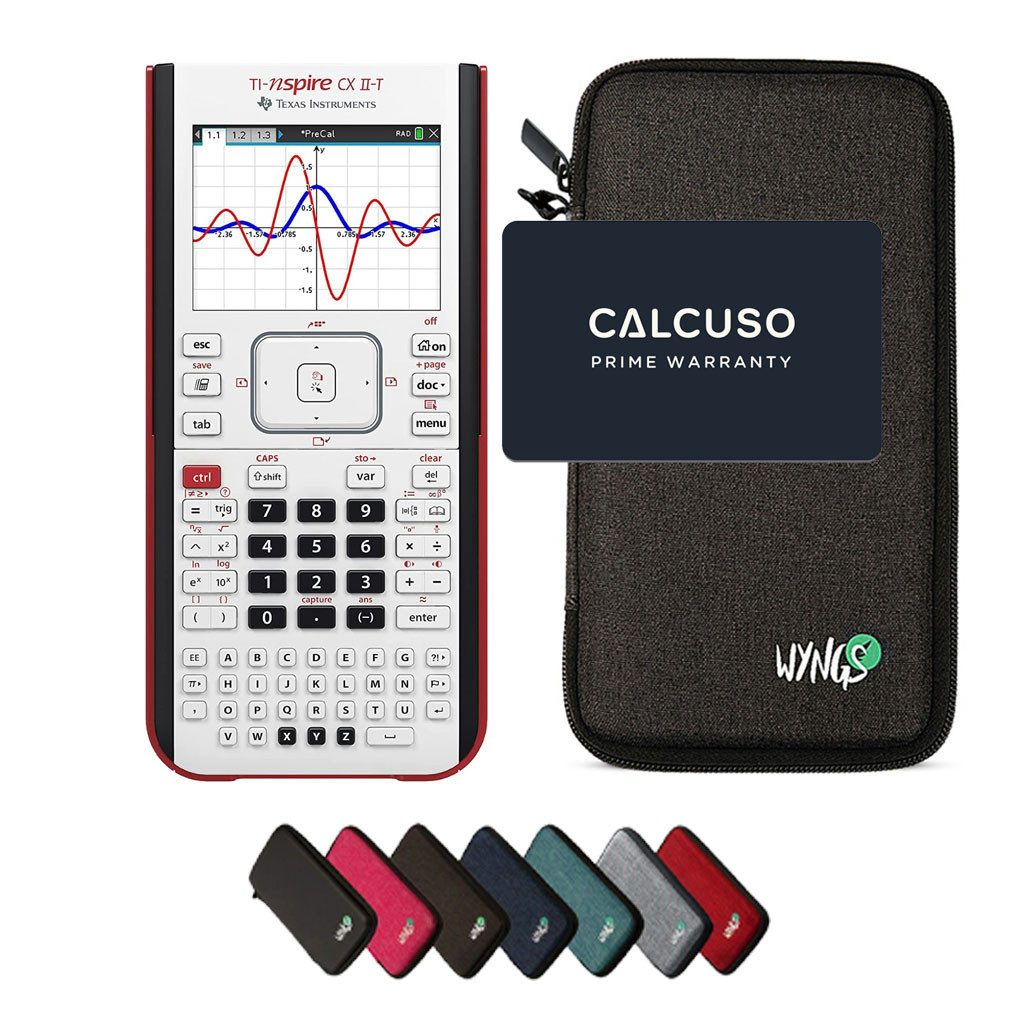 Texas Instruments Taschenrechner TI-Nspire CX II-T inkl. WYNGS Schutztasche Dunkelgrau