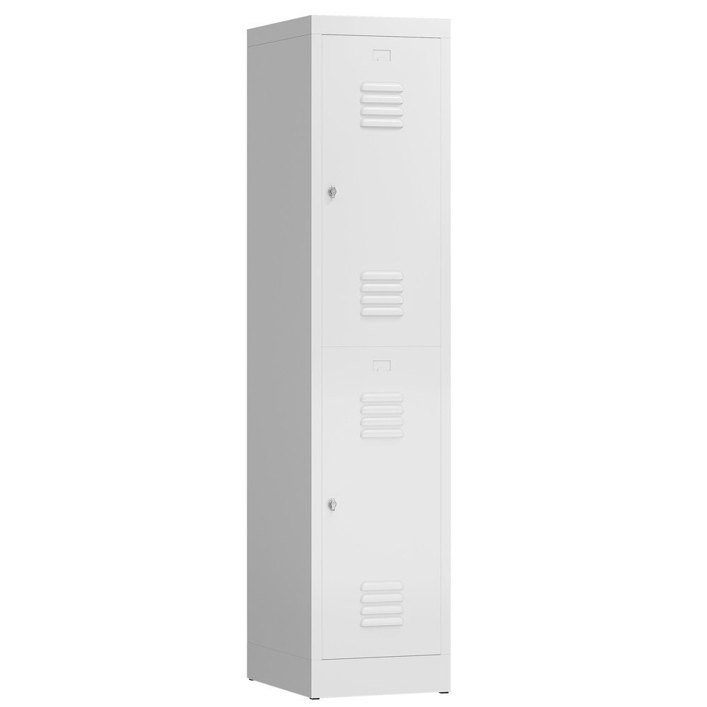 Steelboxx Spind 2 Fächer mit Kleiderstange 180x40x50cm Spindschrank (1-St) Komplett verschweißt und montiert - keine Montage erforderlich
