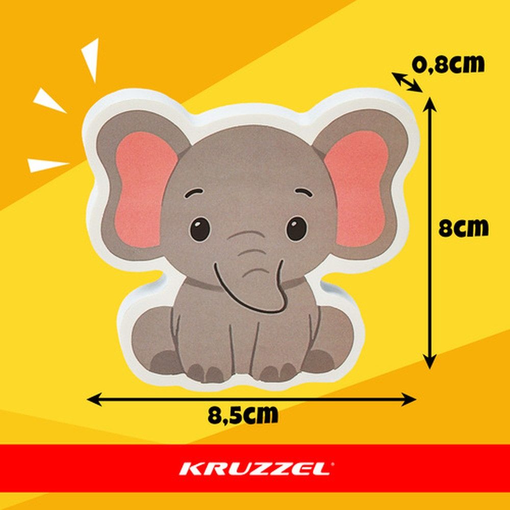 KRUZZEL Aufkleber Schaumstofftiere-Aufkleber Schaumbad, (Spar-Set, 12tlg), Fördert Fantasie sowie das Erkennen von Farben und Tieren