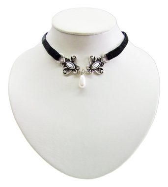 LUISIA® Kette mit Anhänger Halskette Schwarzes Samt Kropfband mit Jugenstil Ornament (1-tlg., inkl. Schmuckbox)