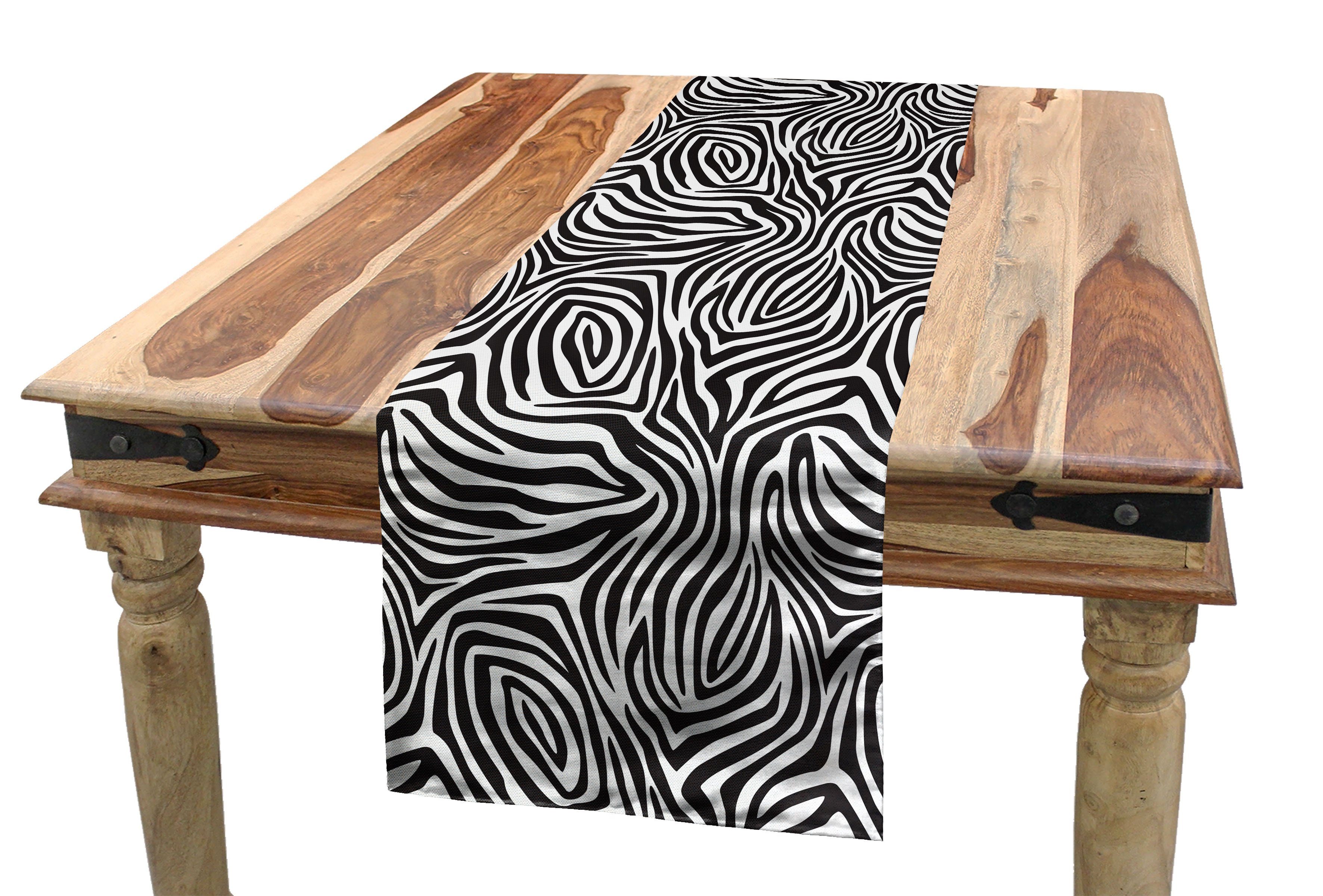 Abakuhaus Tischläufer Esszimmer Küche Rechteckiger Dekorativer Tischläufer, Streifen Zebra-Haut-Muster | Tischläufer