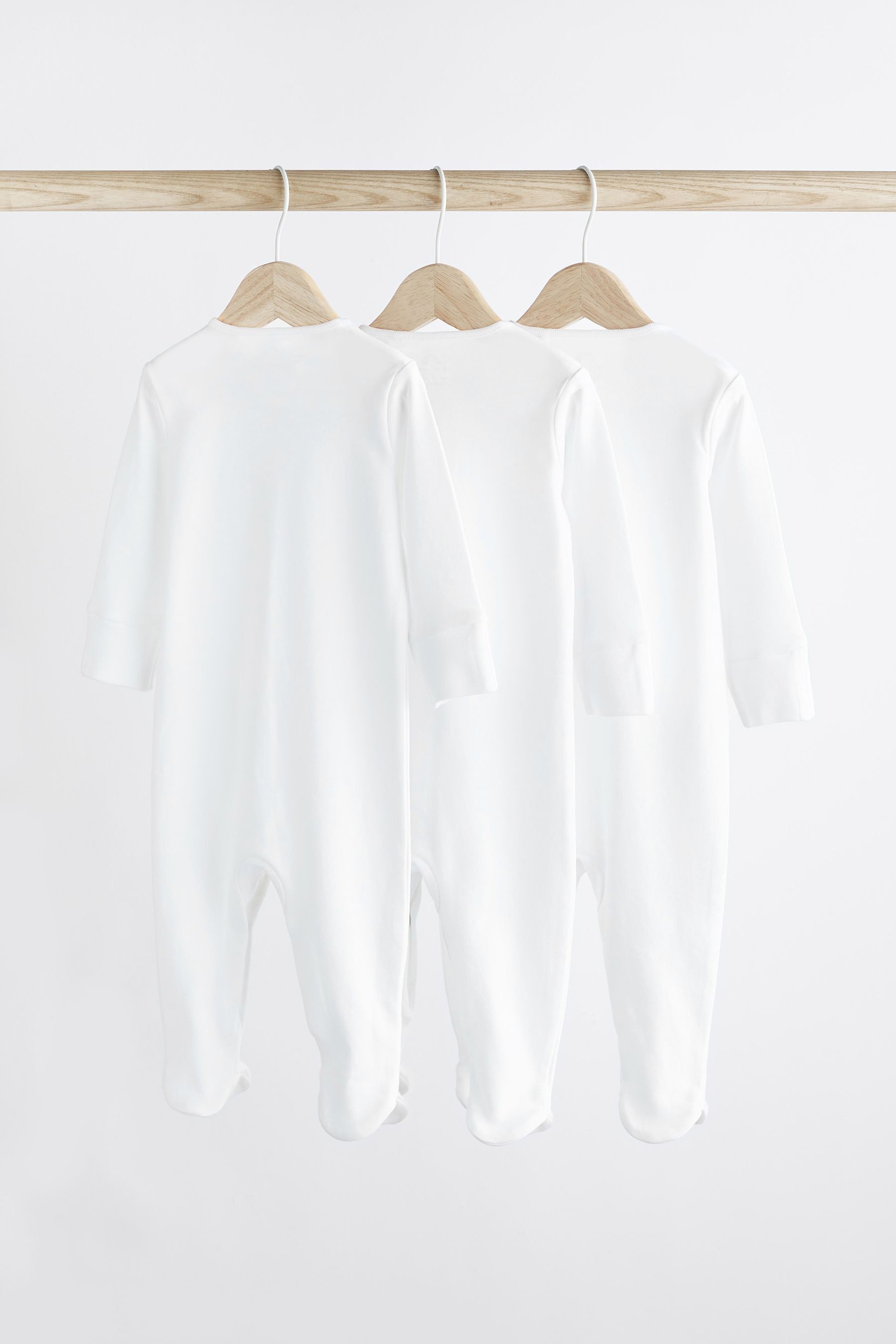 Next Schlafoverall Babyschlafanzüge aus Baumwolle im 3er-Pack (3-tlg)