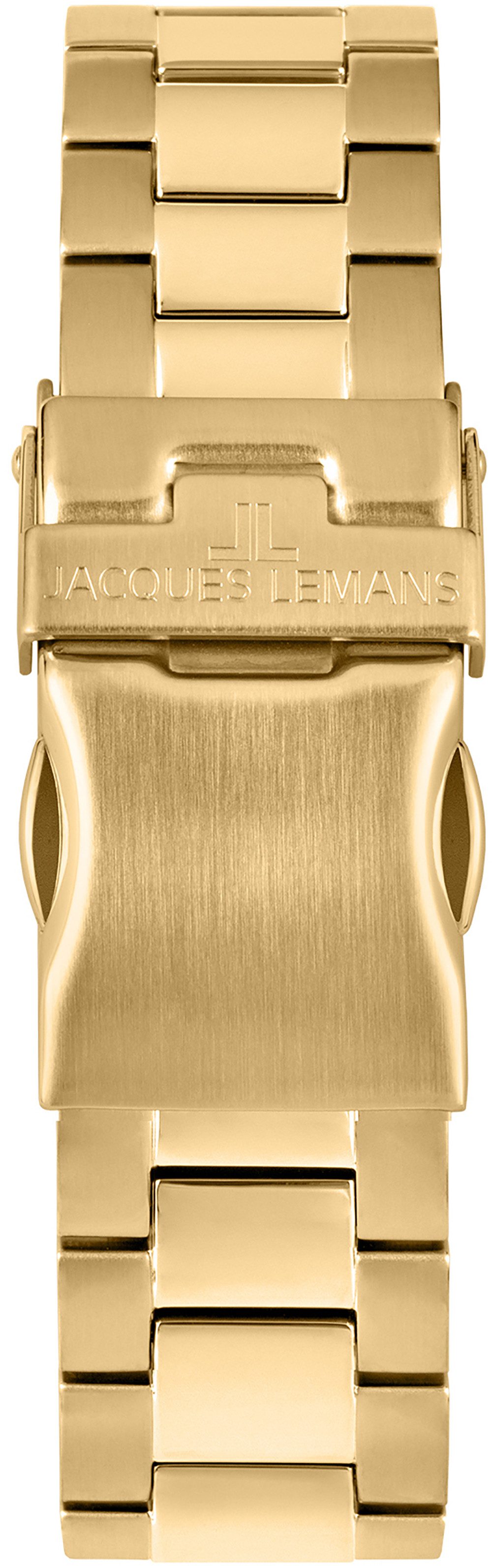 Jacques Lemans Quarzuhr Derby 50-4N, Armbanduhr, Damenuhr, Datum, Leuchtzeiger, gehärtetes Crystexglas