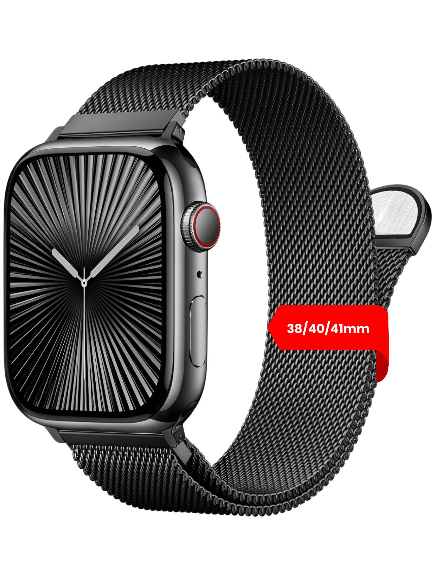 S&T Design Smartwatch-Armband Armband Edelstahl für Apple Watch Magnetisch Mesh Milanaise, Kompatibel mit Apple Watch 38 / 40 / 41/ 42 / 44 / 45 / 46 / 49 Metall