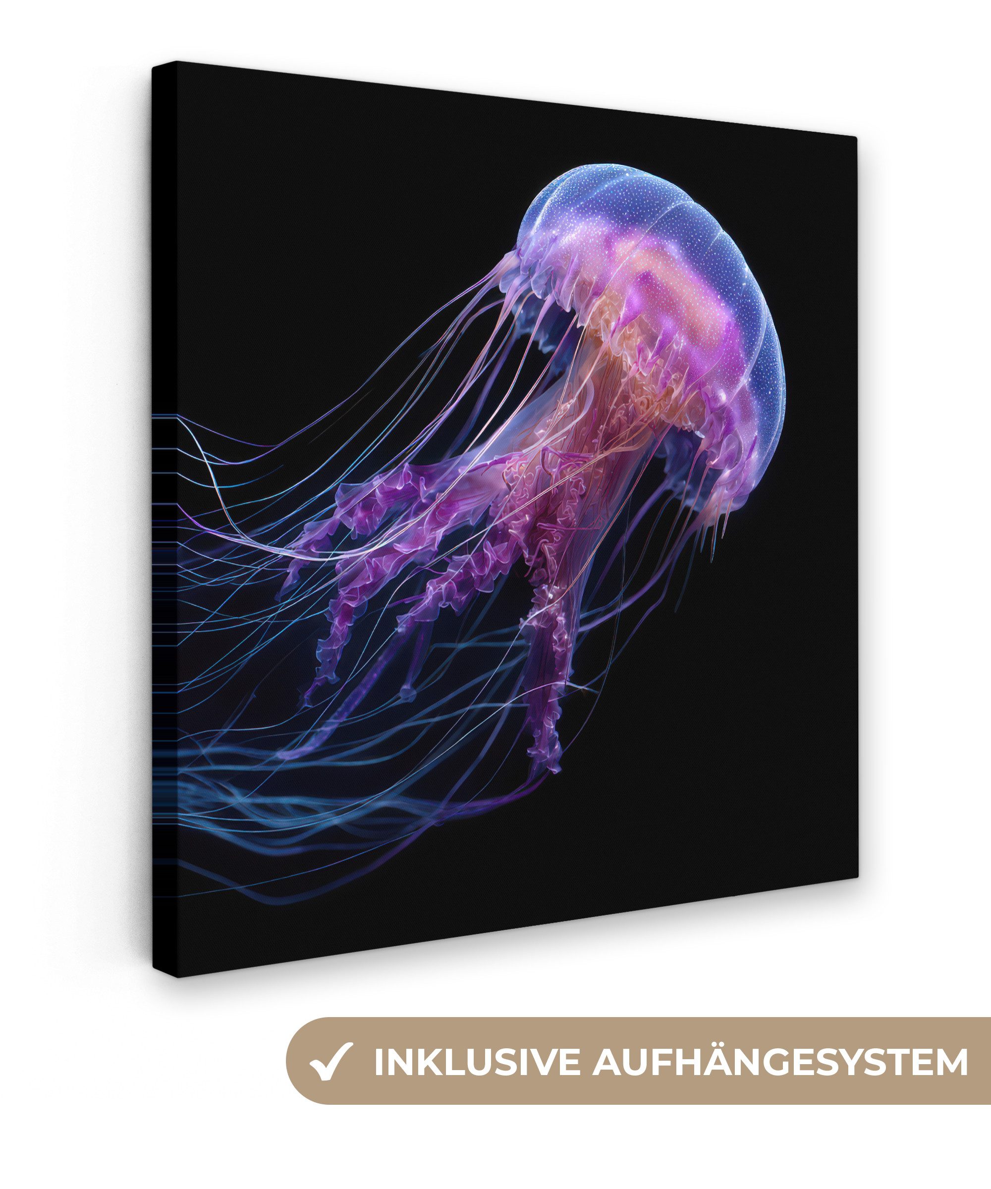 OneMillionCanvasses® Leinwandbild Qualle - Transluzent - günstig online kaufen