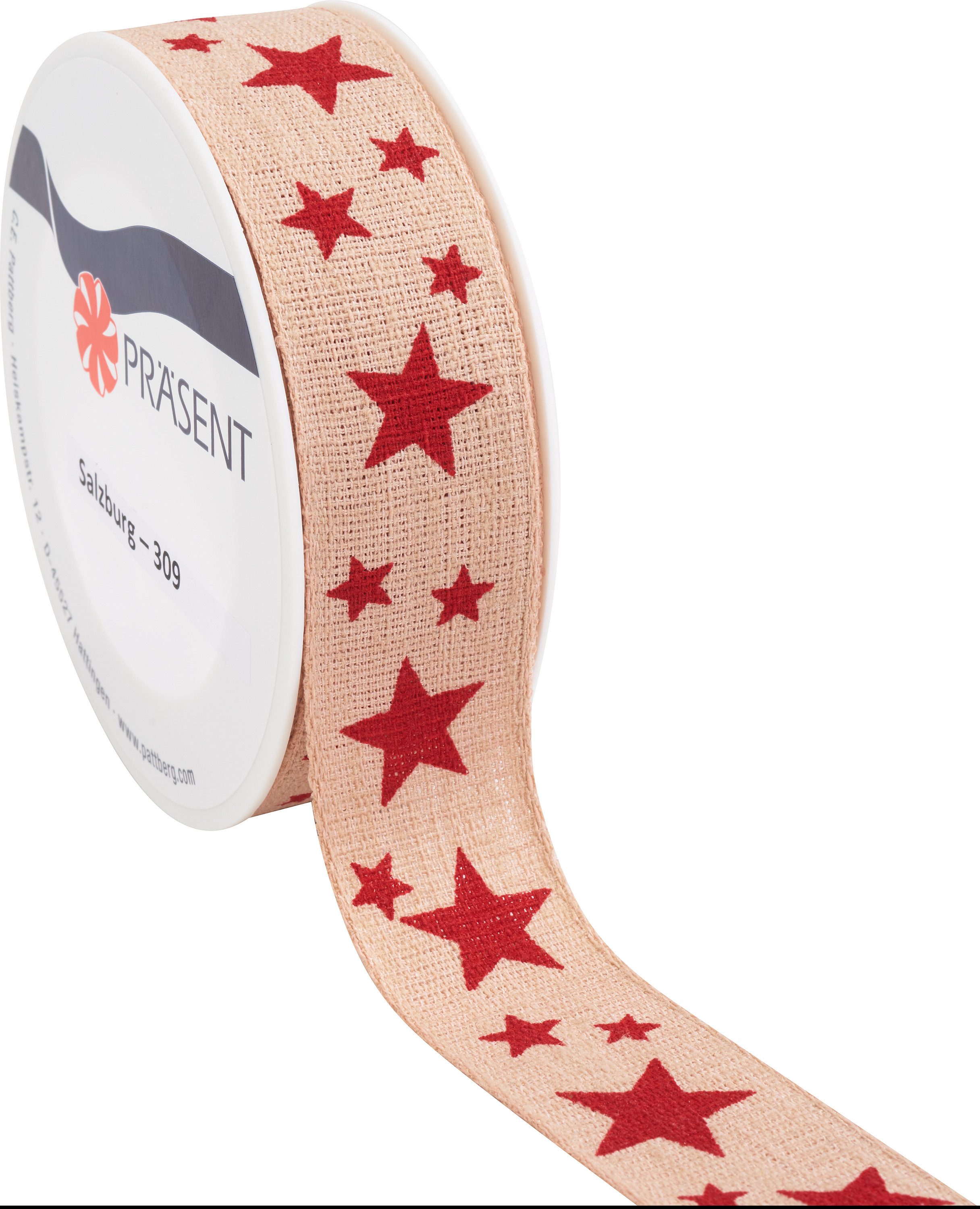 PRÄSENT Bastelband Sterne, B 25 mm x L 5 m