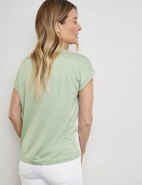 GERRY WEBER Kurzarmshirt Blusenshirt mit Material-Patch und Frontprint