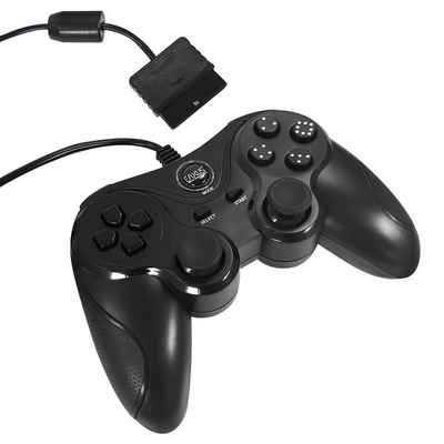 EAXUS Controller für PS2 & PS1 PlayStation Controller (1 St., Antirutsch-Oberfläche, DoubleShock, optional mit Verlängerungskabel)