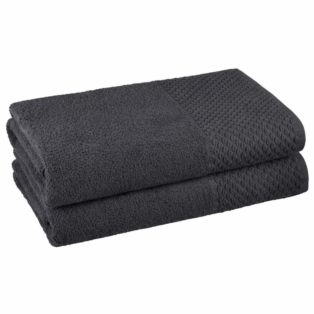 Clinotest Duschtücher Frottee 2er Set 70x140 cm - aus 100% Baumwolle, kochfest