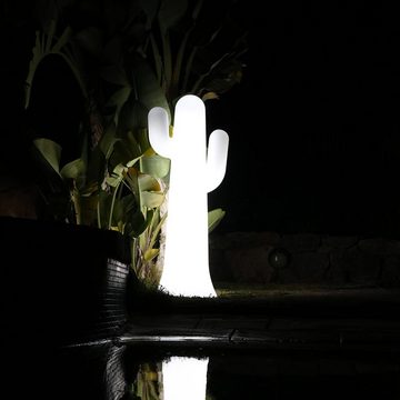 Licht-Trend LED Außen-Stehlampe LED-Akku-Stehleuchte Panchito 140cm mit Fernbedienung Weiß, RGBW & Kaltweiß