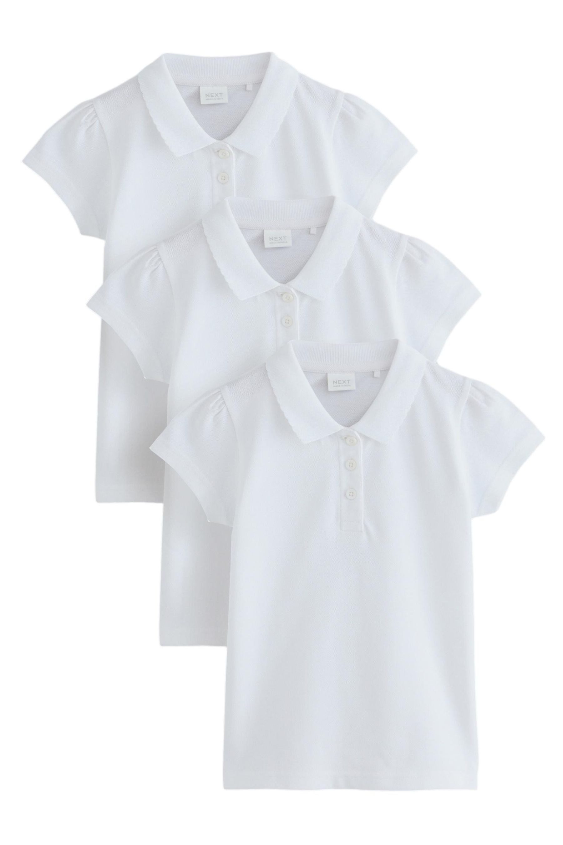 Next Poloshirt Kurzärmelige Mädchen-Polohemden Baumwolle 3er-Pack (3-tlg)