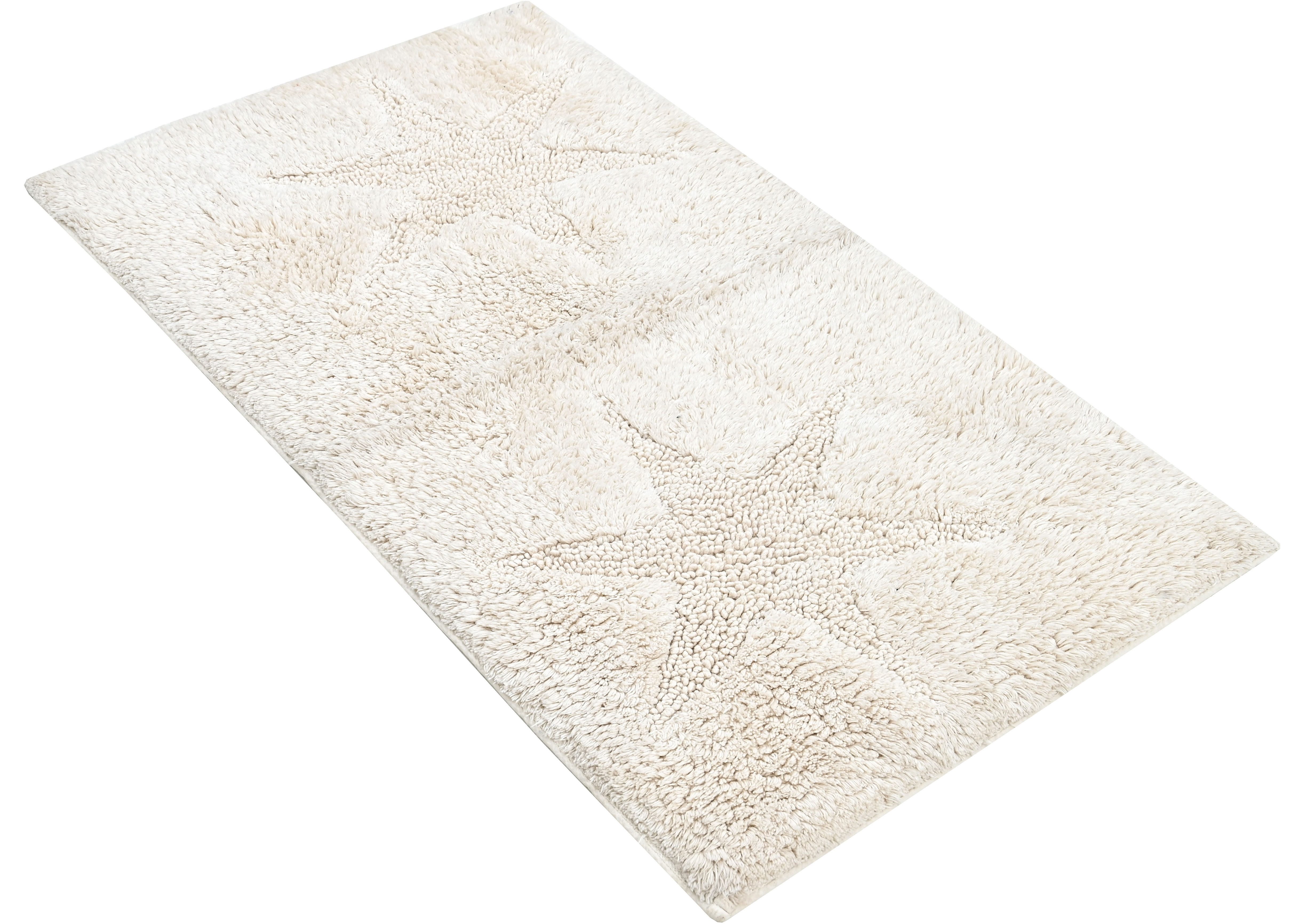 andas Badematte Marie, Höhe 13 mm, rutschhemmend beschichtet, fußbodenheizungsgeeignet, strapazierfähig, Baumwolle, rechteckig, Badteppich, Stern Motiv, Hoch-Tief-Struktur, auch als Set