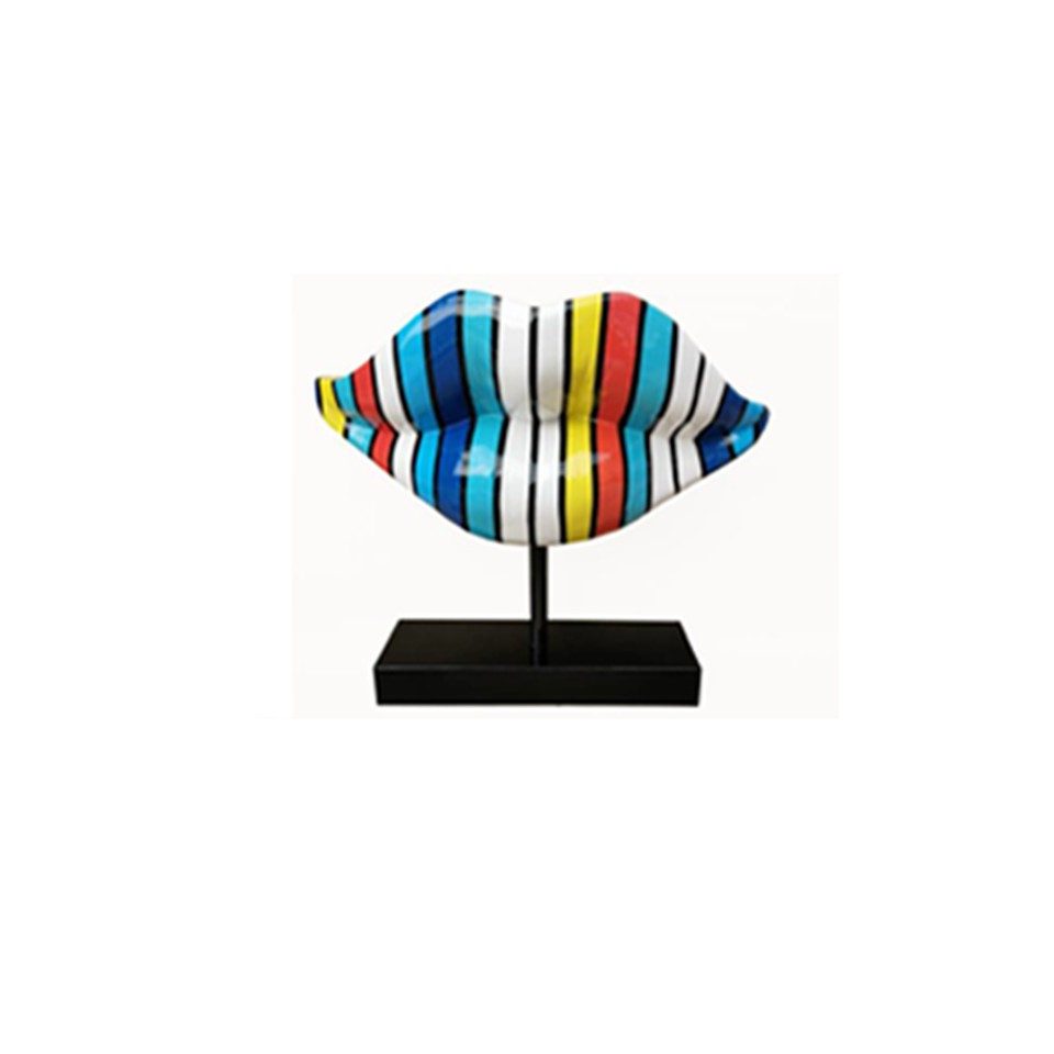 Xlmoebel Dekofigur Bunte Lippen Statue Skulptur 47cm für kreative Dekoration, Made in Europa
