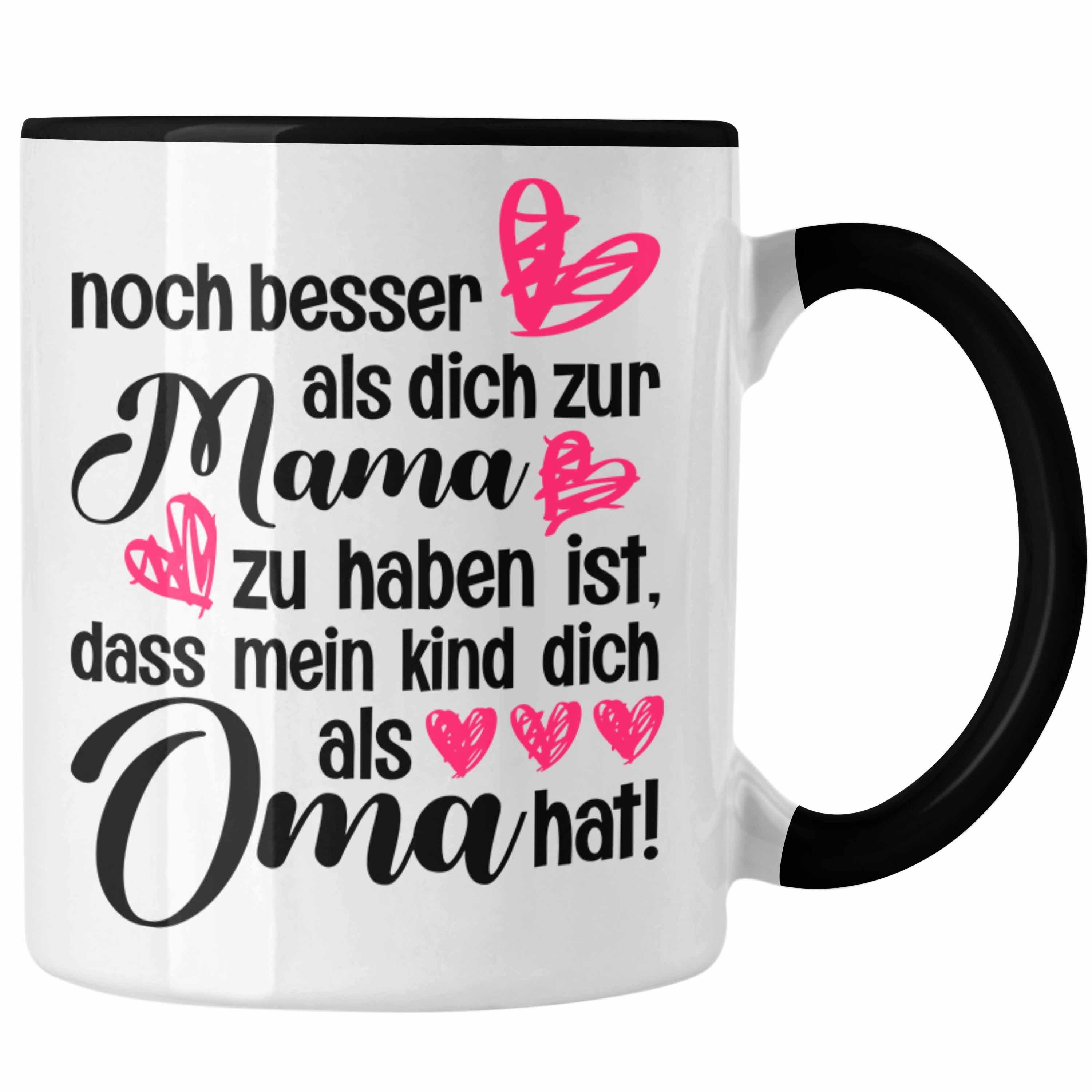 Trendation Tasse Trendation - Mutter Geschenk Tasse Muttertag Mama Oma Kaffeetasse Süßer Spruch Geschenkidee Schwarz | Teetassen