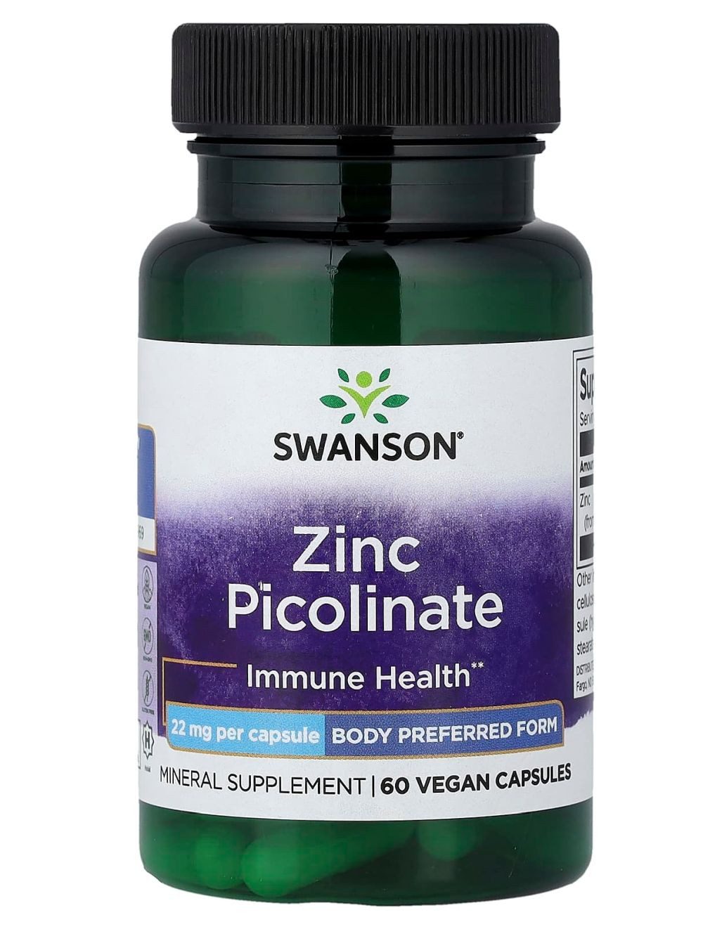 Swanson Health Products Swanson Zinc Picolinate 22 mg 60 Vegan Kapseln Kapseln