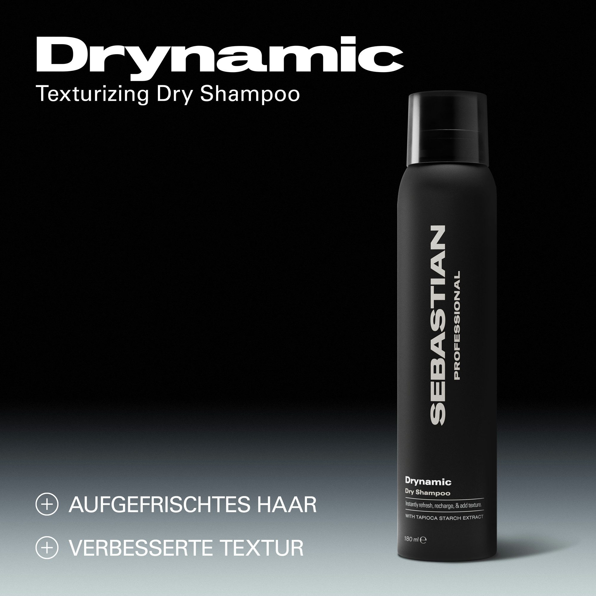 Sebastian Professional Trockenshampoo Drynamic Dry Shampoo 180 ml, Sofortige Frische. Leichtes Volumen. Unsichtbare Reinigung.