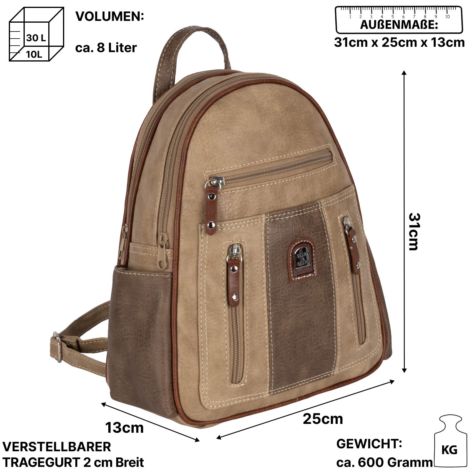 EAAKIE Rucksack Cityrucksack Damenrucksack Tagesrucksack Stadt günstig online kaufen