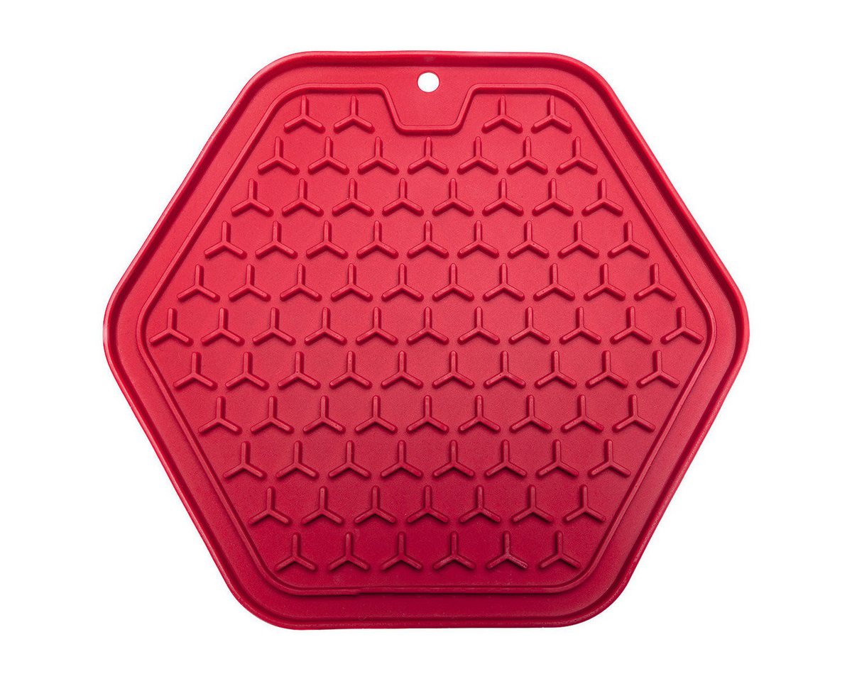 Thumbnail - Beeztees Antischlingnapf Leckmatte Hexagon aus Silikon pink