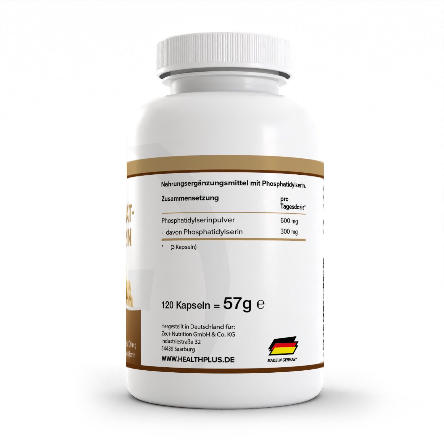 Zec+ Nutrition HEALTH+ PHOSPHATIDYLSERIN, 120 Kapseln Kapseln