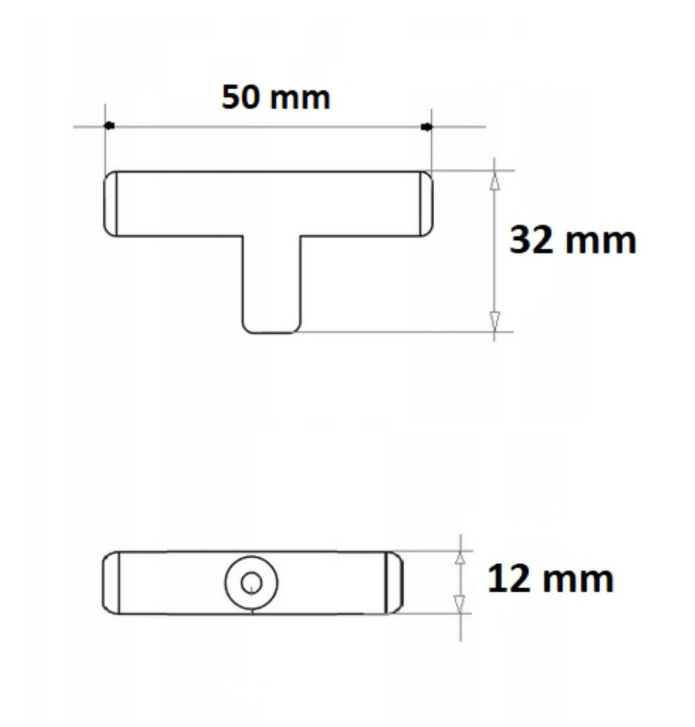 Prima-Online Möbelgriff 1x Schrank Schublade Türgriff Ø: 12 mm Zieht Griffe mit Schrauben 50mm – Bild 3 von 3