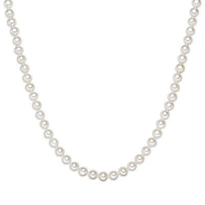 Valero Pearls Silberkette Perlenkette aus Süßwasserzuchtperlen, in weiß, aus Süßwasser-Zuchtperlen