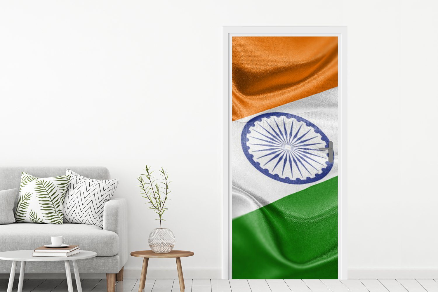 MuchoWow Türtapete Nahaufnahme der (1 cm von Türaufkleber, Indien, bedruckt, St), Flagge für Tür, 75x205 Fototapete Matt