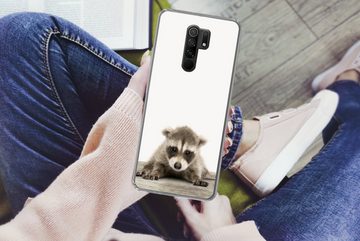 MuchoWow Handyhülle Waschbär - Tiere - Jungen - Mädchen, Phone Case, Handyhülle Xiaomi Redmi 9, Silikon, Schutzhülle