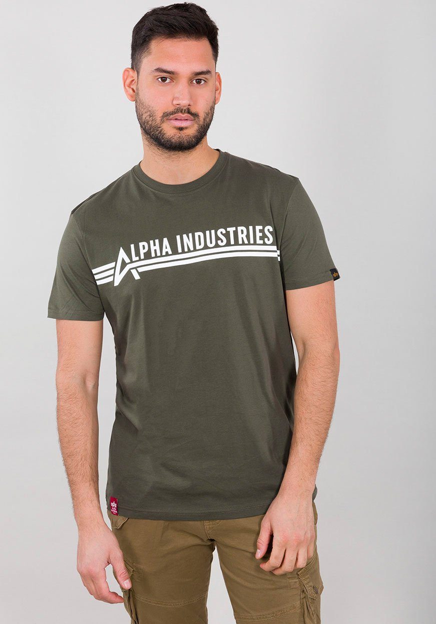 Alpha Industries Rundhalsshirt ALPHA olivgrün T INDUSTRIES