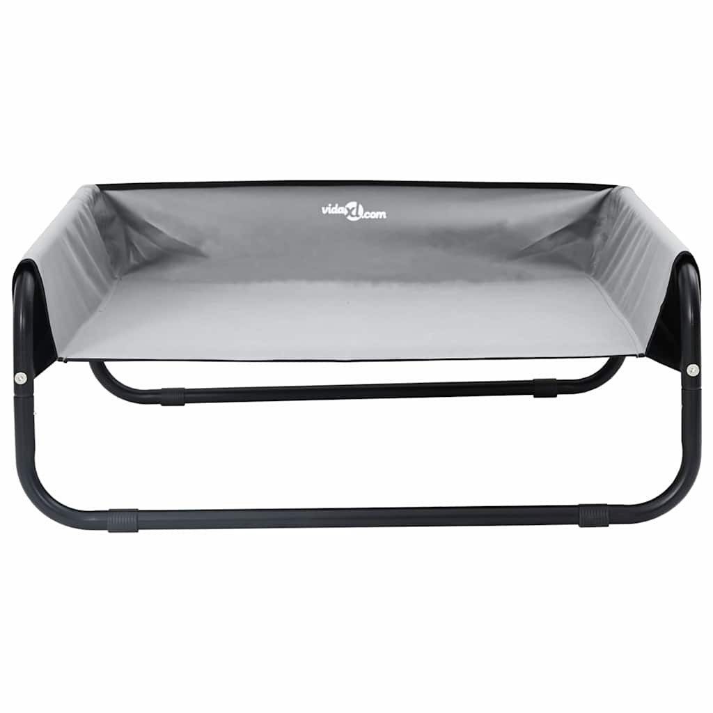 vidaXL Hundekorb 75 x 75 x 30 cm Erhöhtes Hundebett Hellgrau ML Oxford Stoff und Stahl