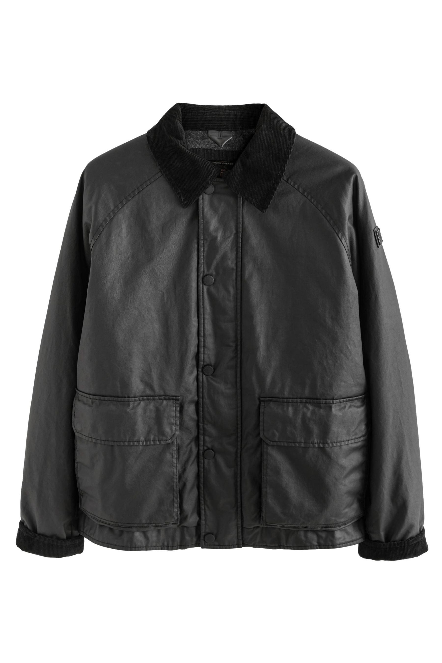 Fieldjacket Jacke in Wachsoptik mit Cordkragen
