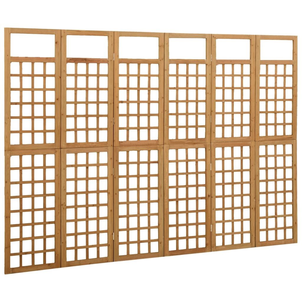 vidaXL Paravent, Spalier/Raumteiler 6-teilig Massivholz Tanne 242,5x180 cm