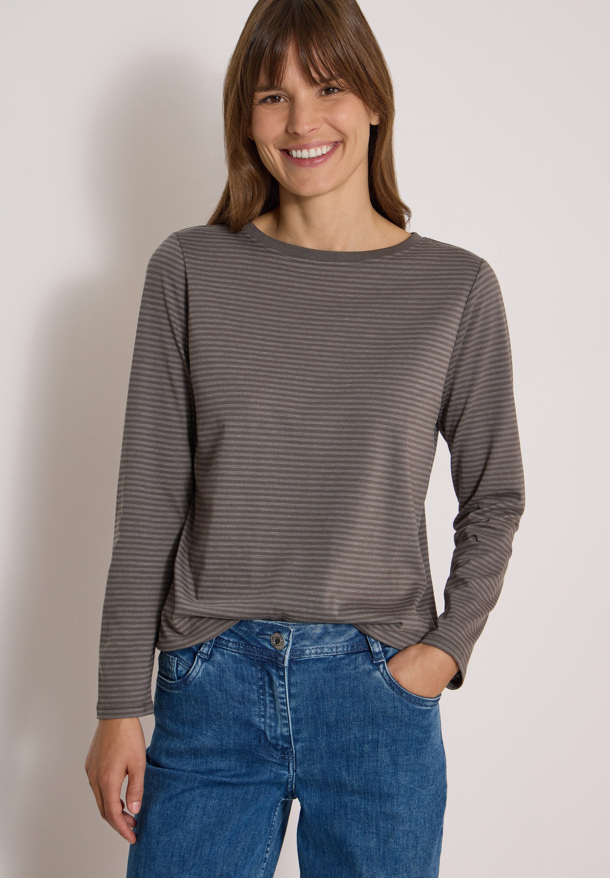 CECIL Langarmshirt im soften Baumwoll-Mix
