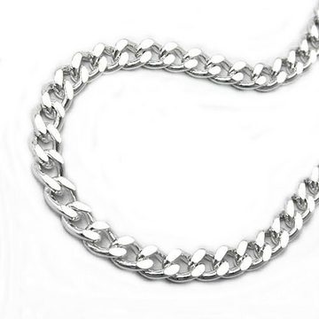 unbespielt Silberkette Halskette 3 mm Flachpanzerkette diamantiert 925 Silber 50 cm, Silberschmuck für Damen und Herren