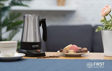TZS FIRST AUSTRIA Kaffeebereiter Elektrischer Türkischer Kaffeekocher, mit ausklappbarem Handgriff, 350ml, 800W, Mokkakocher, Espressokocher & Wasserkocher, Edelstahl