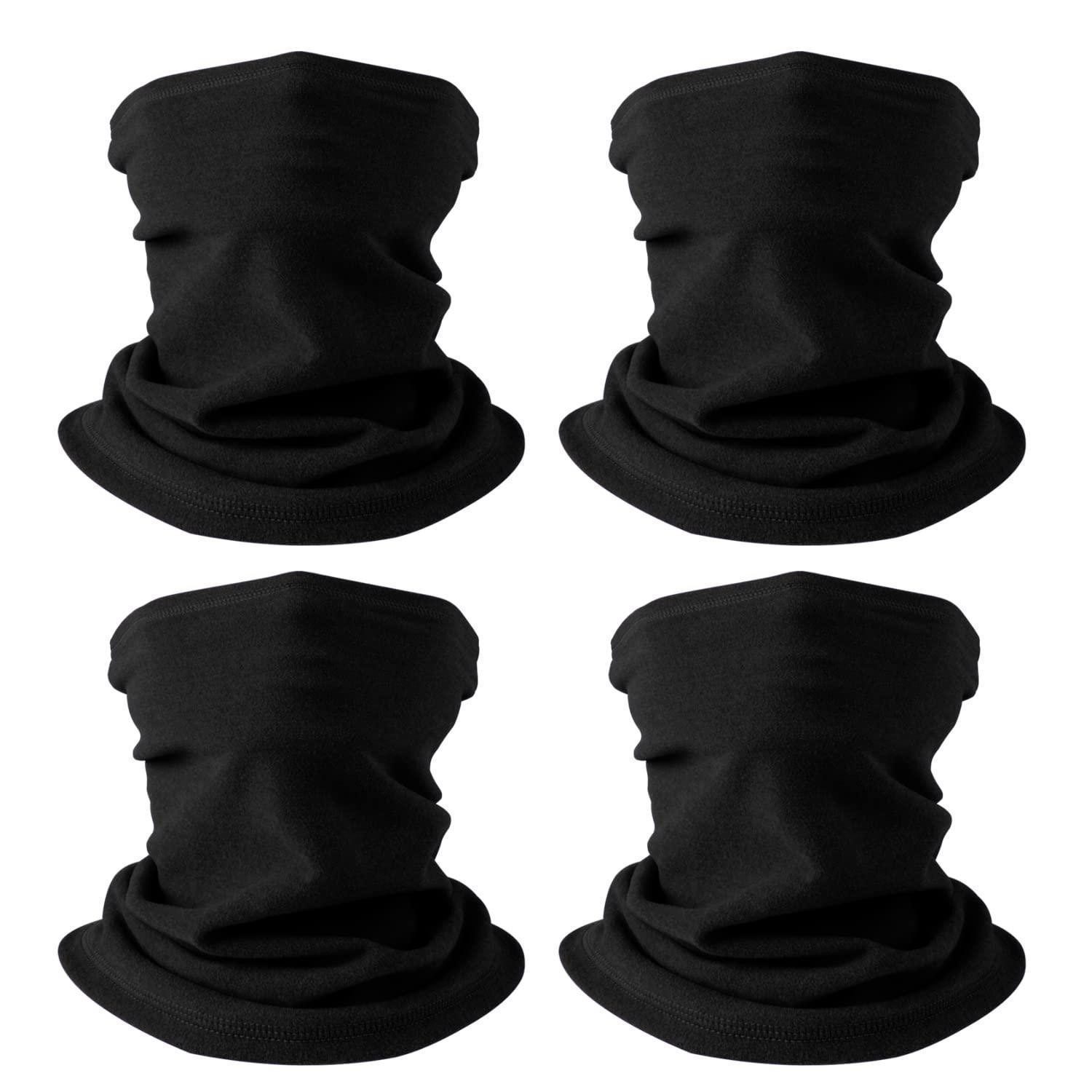 LuxusKollektion Multifunktionstuch Loop Schal Herren Damen Fleece winddicht Halswärmer 4xschwarz