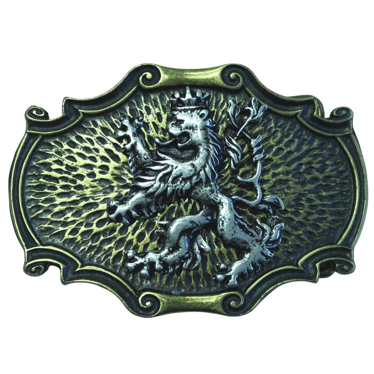 BELTINGER Gürtelschnalle Löwe mit Krone 4,0 cm - Buckle Wechselschließe Gürtelschließe 40mm - F (1-St)