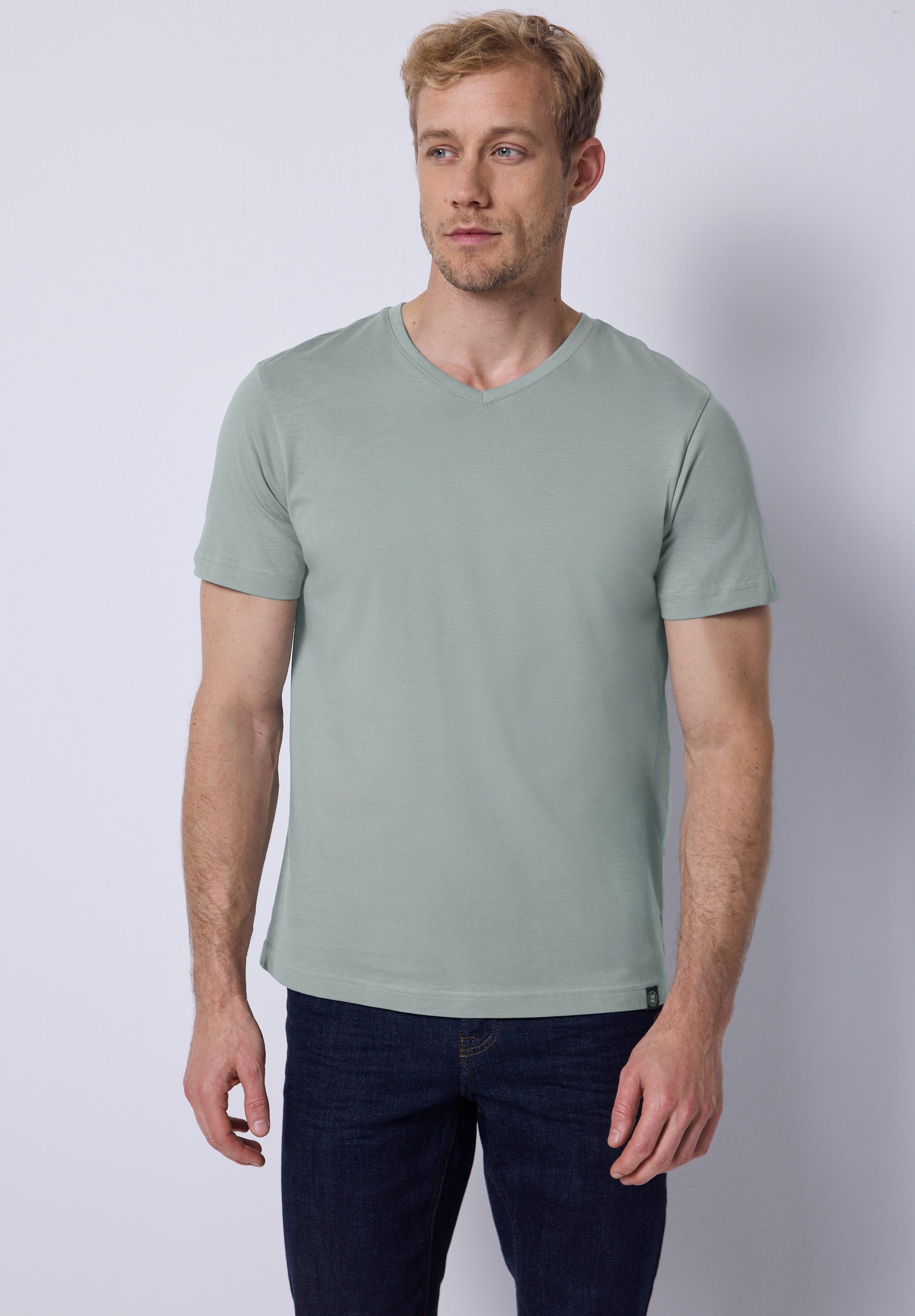 STREET ONE MEN T-Shirt mit V-Ausschnitt