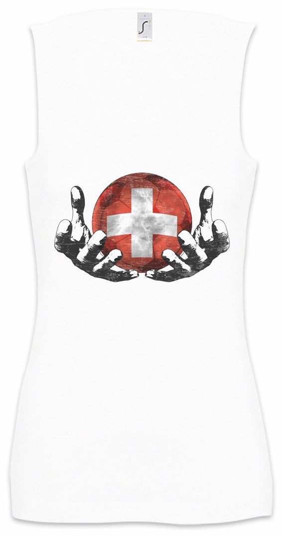 Tanktop Switzerland Football Magic Ball Ärmelloses Damen T-Shirt Schweiz