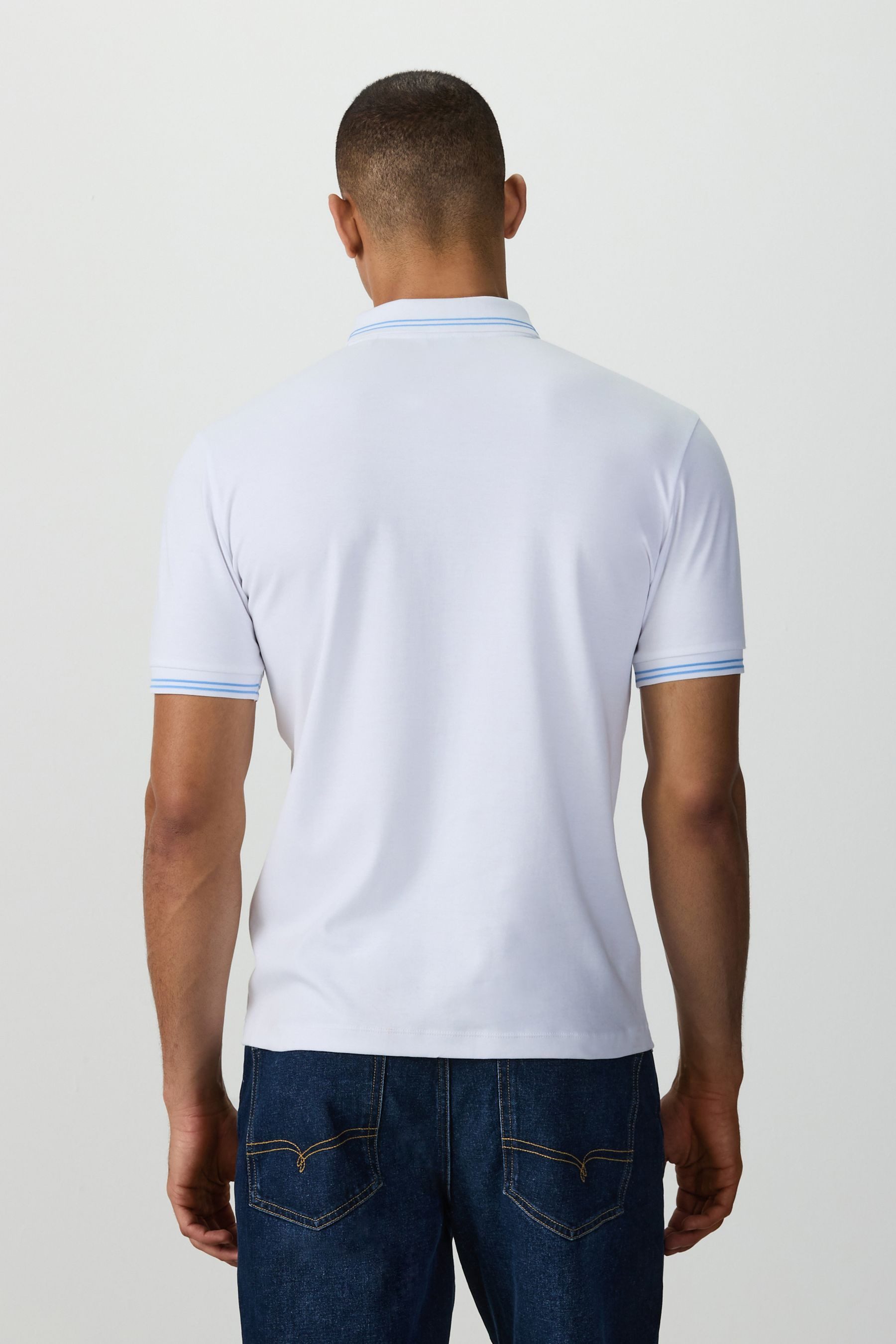 Next Poloshirt Polohemd mit RV-Kragen und Randstreifen (1-tlg)