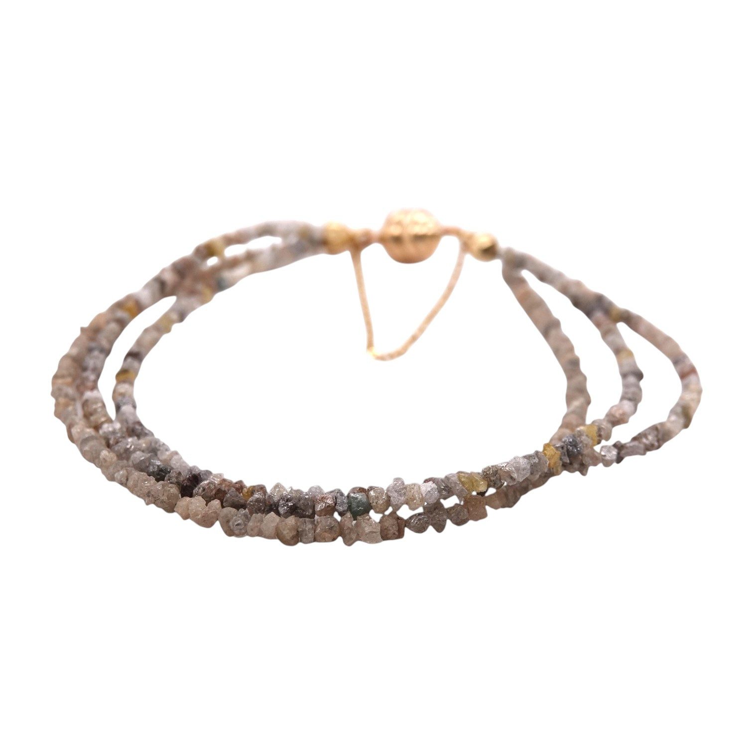 Sogni d'oro Armband mit Rohdiamanten, Gelbgold 375, Magnetschließe
