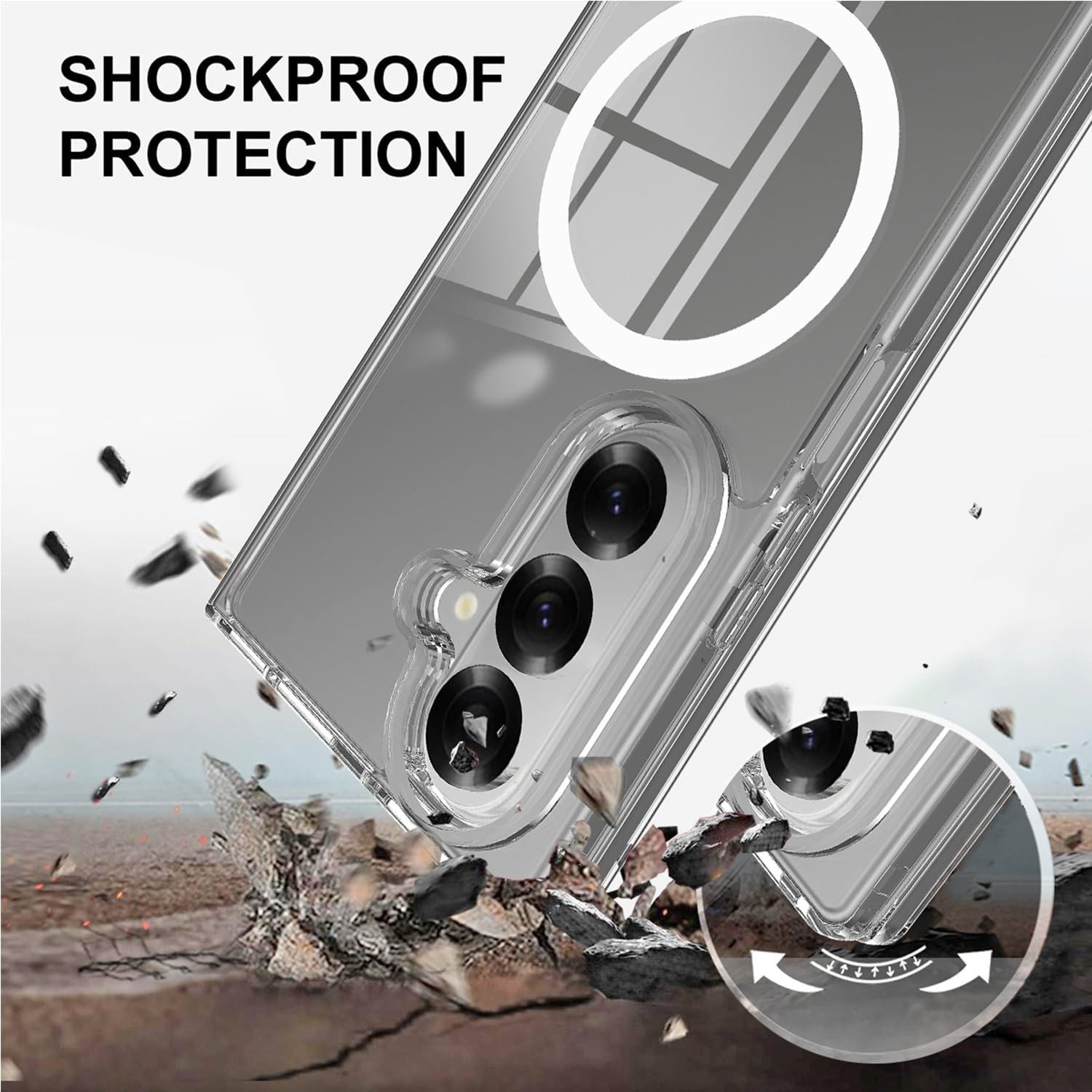 MSM Handyhülle Hülle für Samsung Galaxy Z Fold 7 5G Silikon Schutz TPU Tasche MagSafe