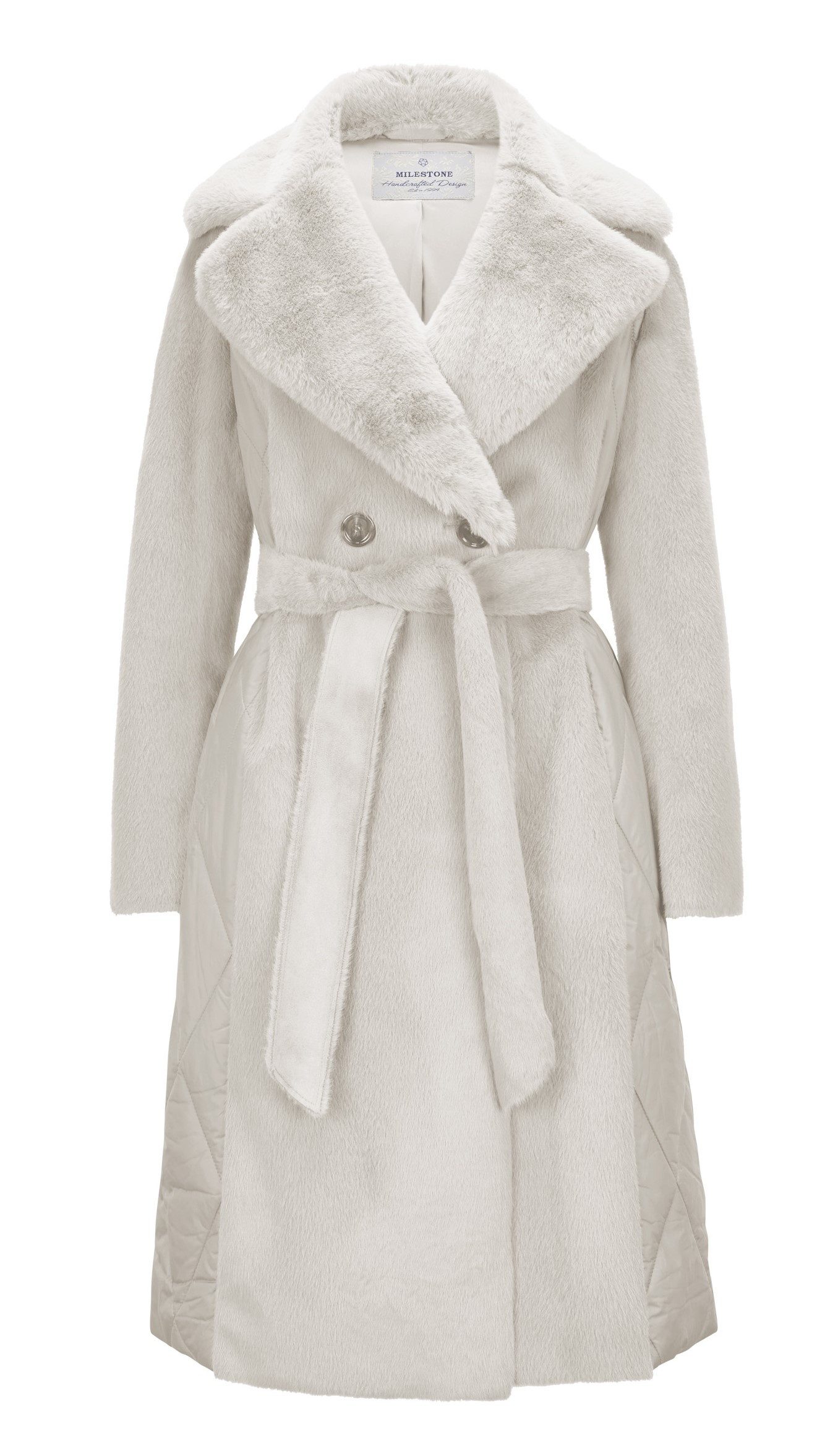 Milestone Fellimitatmantel MSAnthea 2-reihiger Mantel aus Kunstpelz-Stepp-M günstig online kaufen