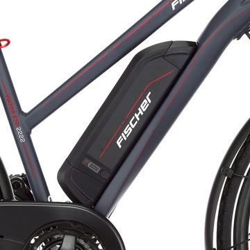 FISCHER Fahrrad E-Bike VIATOR ETD 2222 557, 24 Gang Shimano Altus Schaltwerk, Kettenschaltung, Heckmotor, 557 Wh Akku, Pedelec, Elektrofahrrad für Damen, Trekkingrad