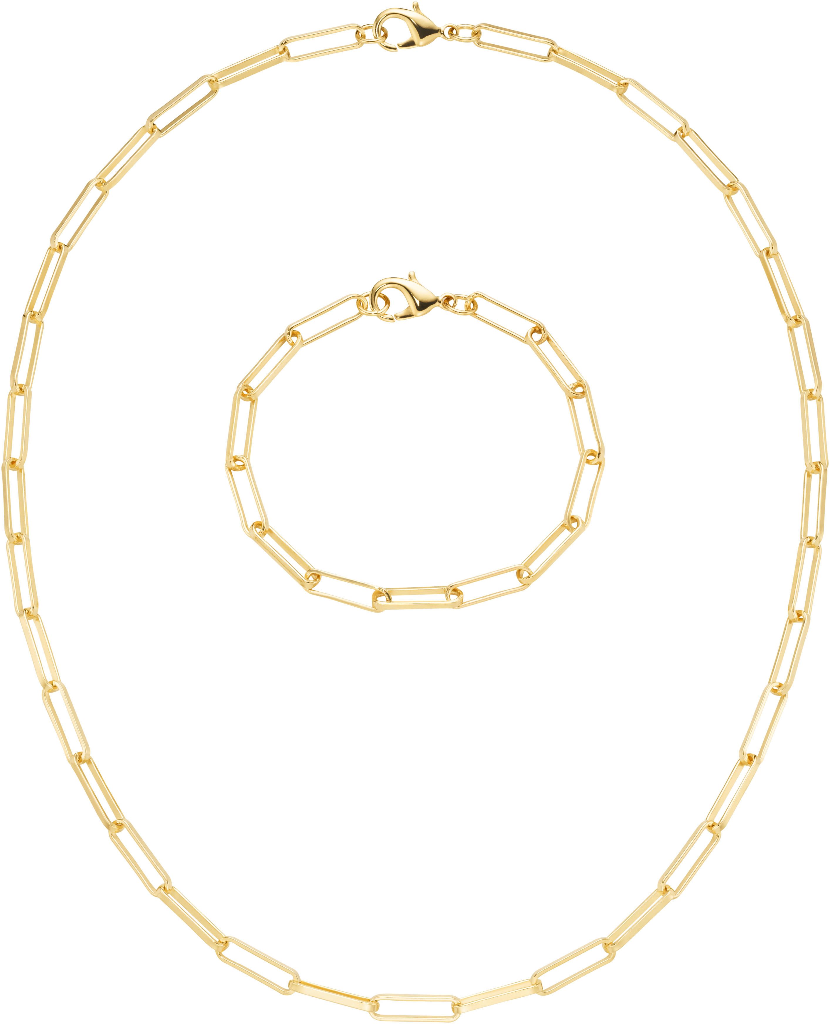 Firetti Ketten und Armband Set Multipack Schmuck Geschenk Armkette Halskette Langankerkettenglieder (Set, 2-tlg)
