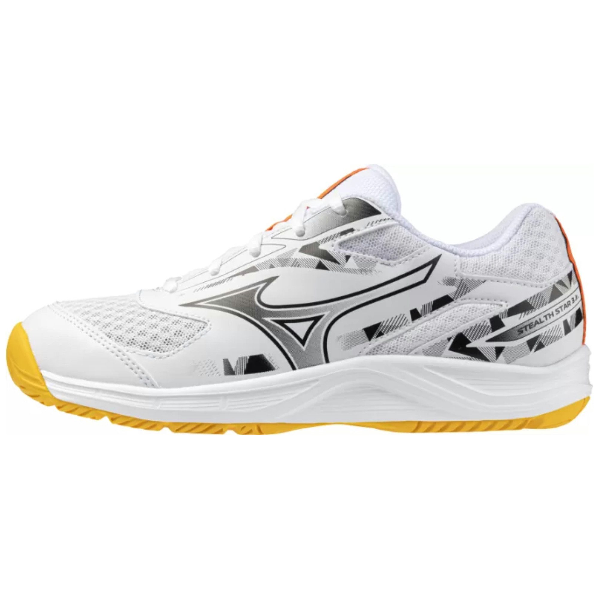 Mizuno STEALTH STAR 3 Jr. - Kinder Handballschuh - White/Fiery Coral/Citrus Handballschuh