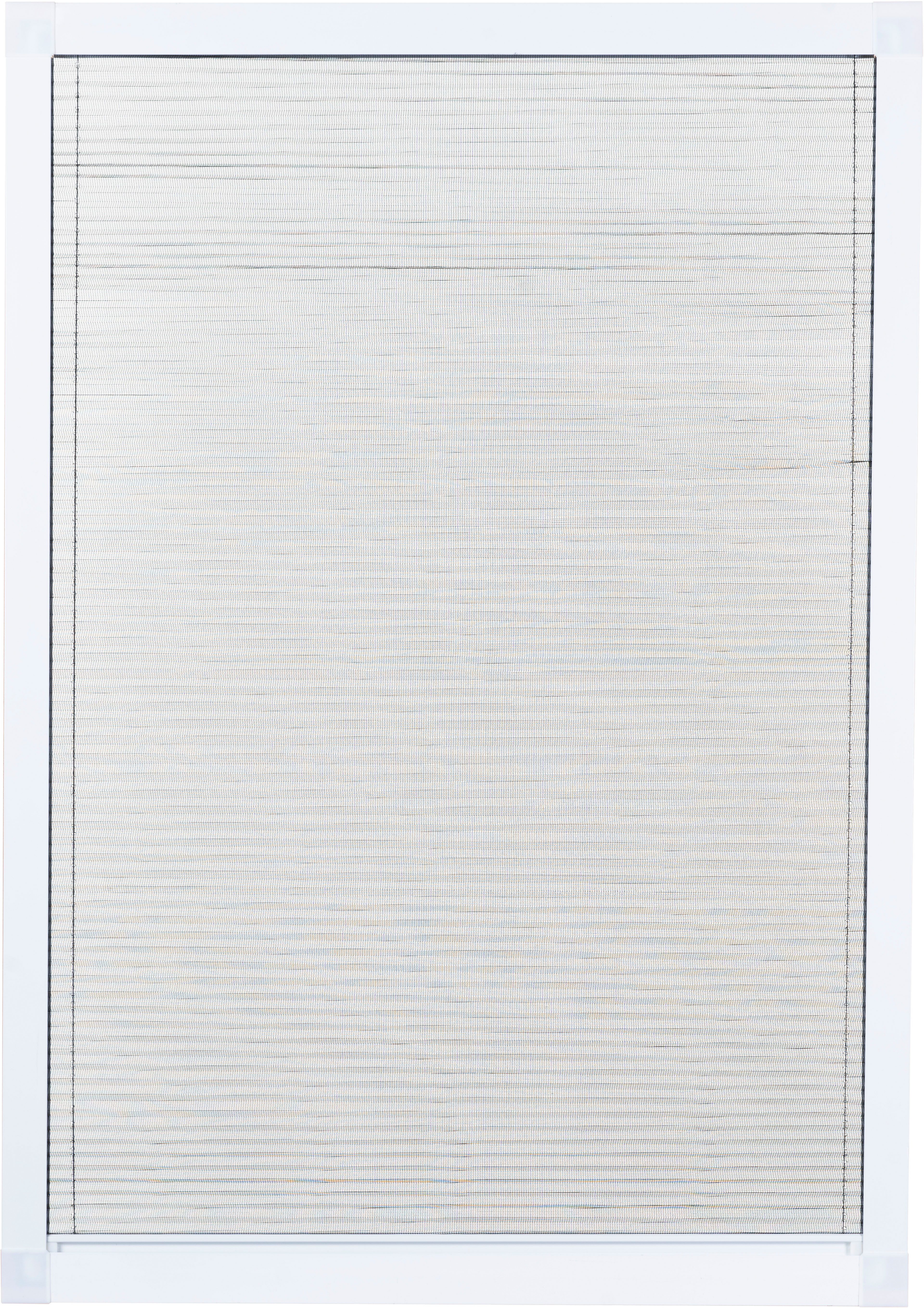 hecht international Insektenschutzplissee Compact, transparent, ohne Bohren, verspannt, Klemmfix, Fensterplissee, flächenversetzt, 130x150 cm, weiß, kürzbar