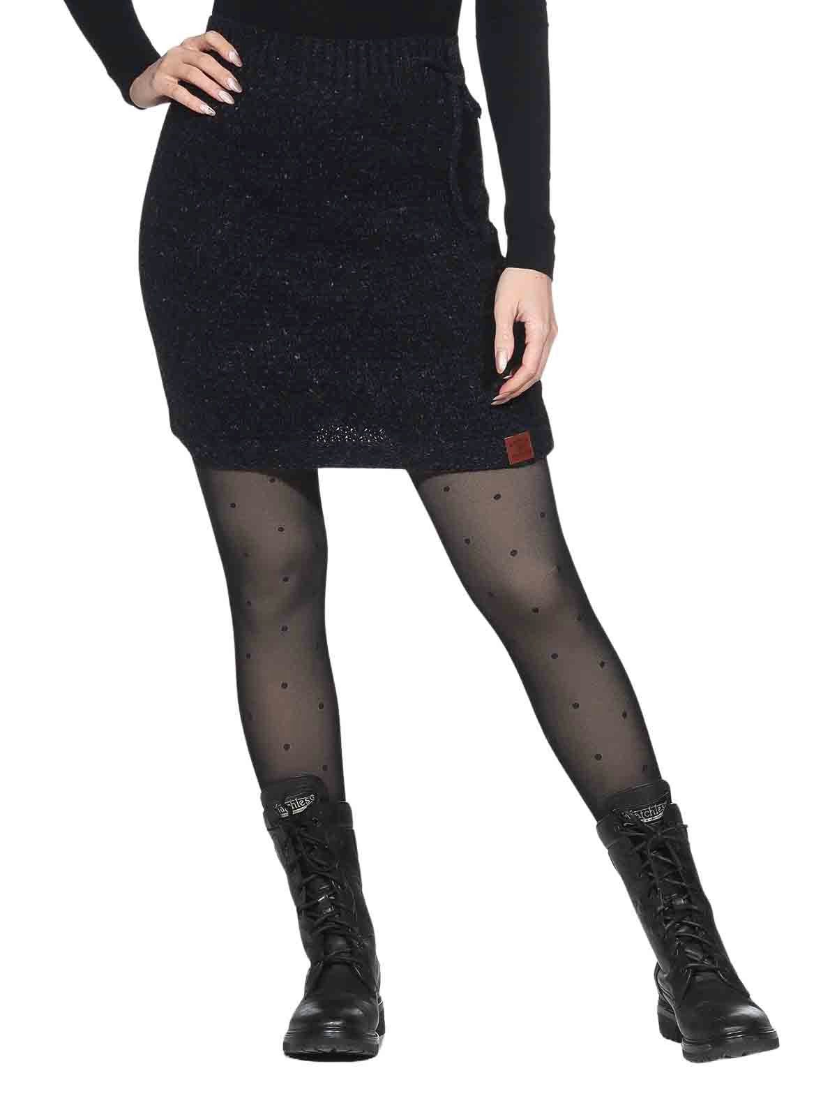 KUNST UND MAGIE Strickrock Klassischer Boho Strickrock Rock Winter Wolle