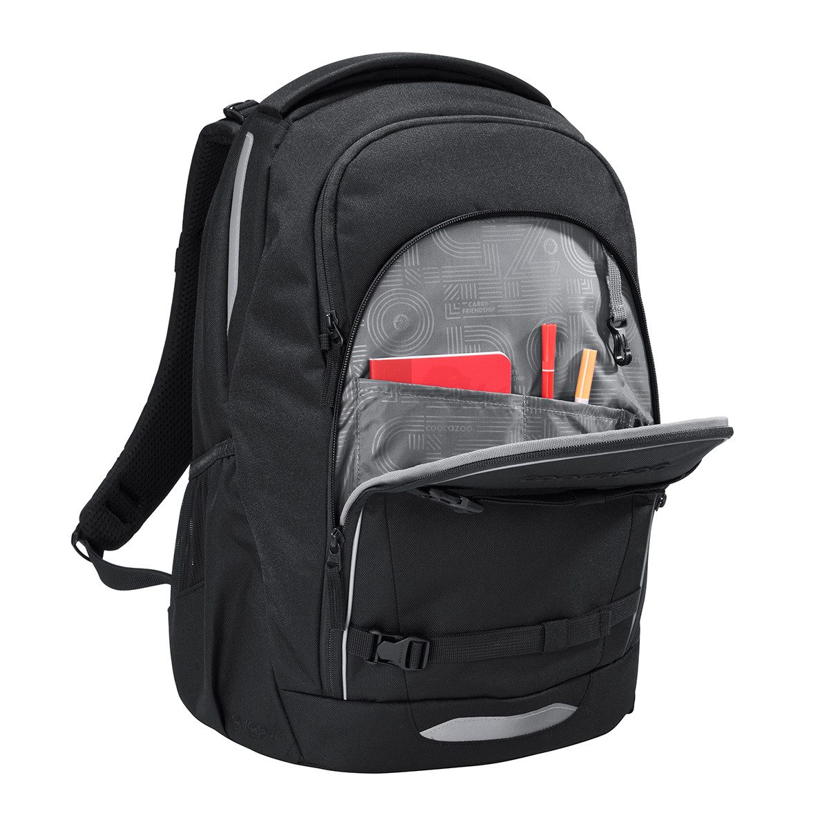 coocazoo Schulranzen Schulrucksack-Set EVERY Midnight Black 2-teilig (2-teilig), ergonomisch, rückenschonend, Leichtgewicht – Bild 2 von 5